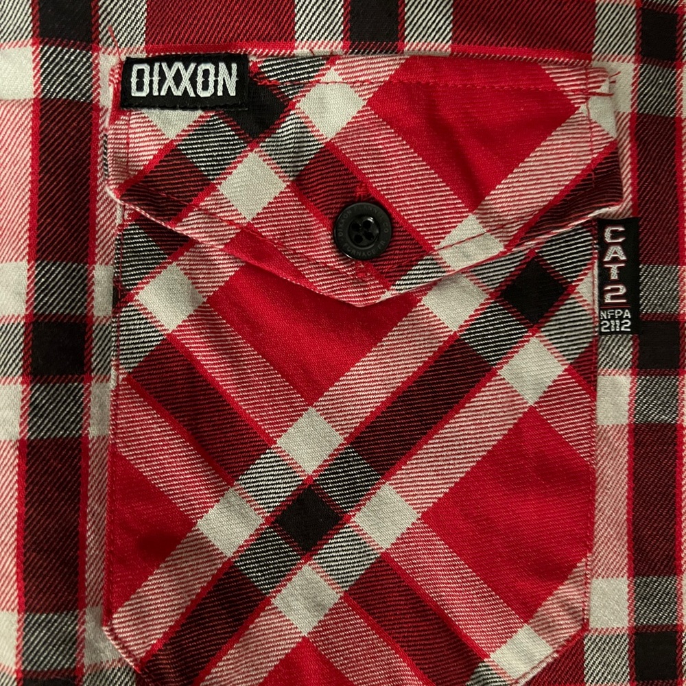 DIXXON FLANNEL FURNACE DXN/FR Red, Black, and White Plaid Men's Shirt. - Picture 3 of 4